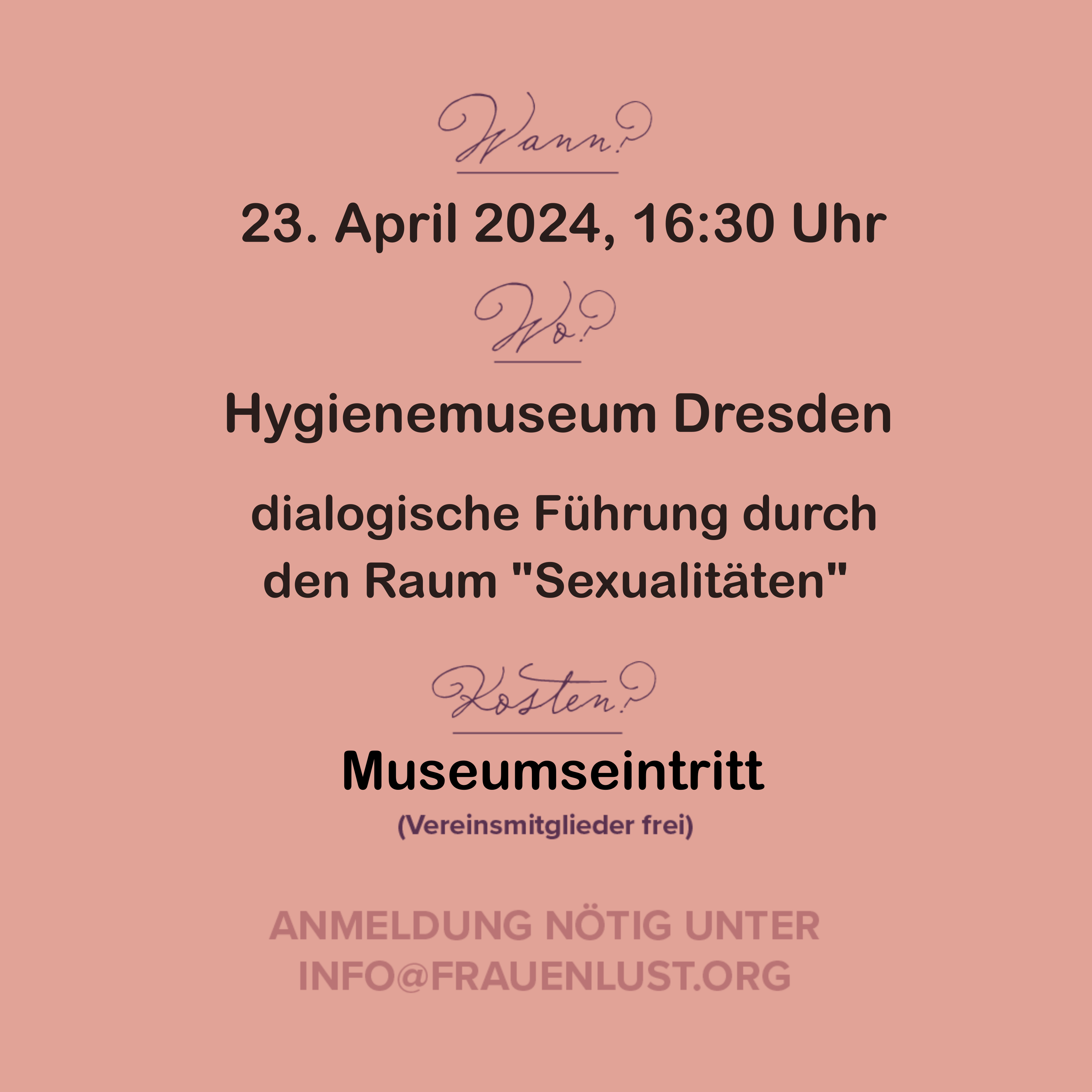 Der Raum "Sexualitäten" im Hygienemuseum Dresden - Führung am 23.04.2024